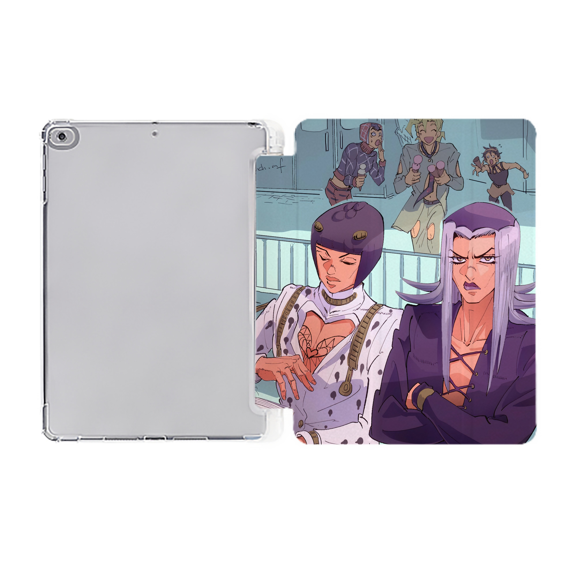 （画像用） ジョジョの奇妙な冒険 JoJo's Bizarre Adventure IPad ケース ペン収納付き 三つ折りスタンド PUレザー×シリコン 対応機種9.5/10.5/10.9インチ
